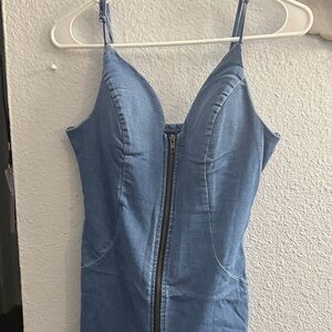Haute Monde Denim Blue Mini Dress